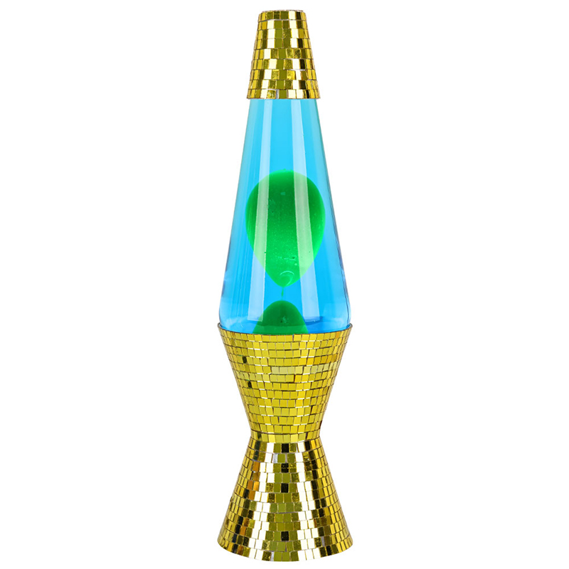 15 Inch Lava Lamp with Gold Glass Patch