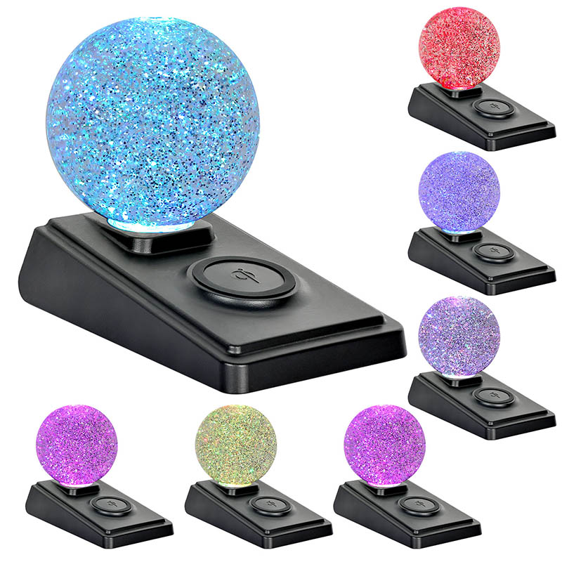 Color Changing Liquid Glitter Night Light with Wireless Charger