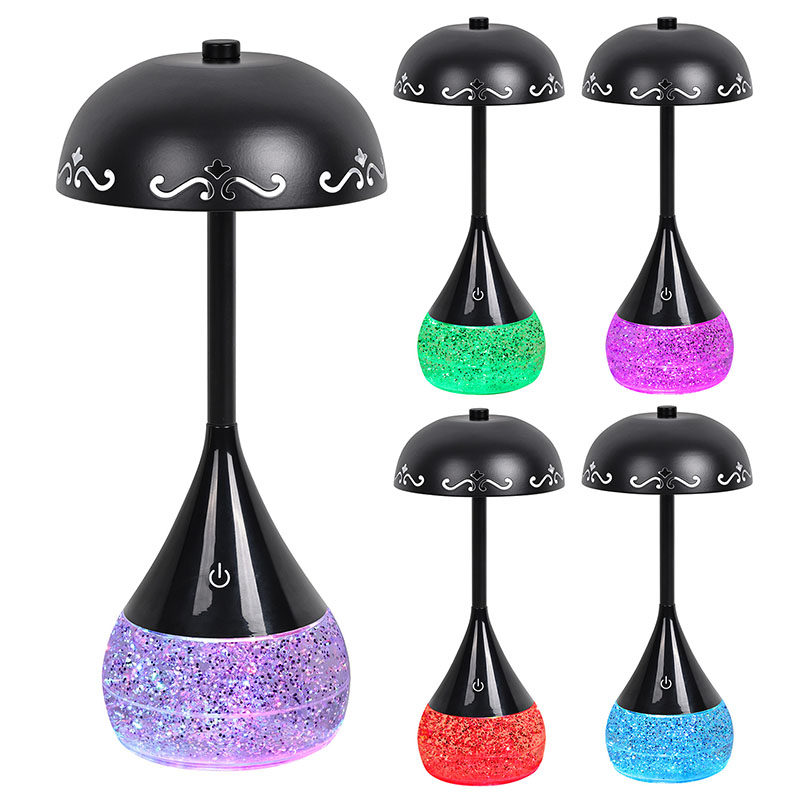 Liquid Base Led Desk Lamp With Flower Umbrella Shape