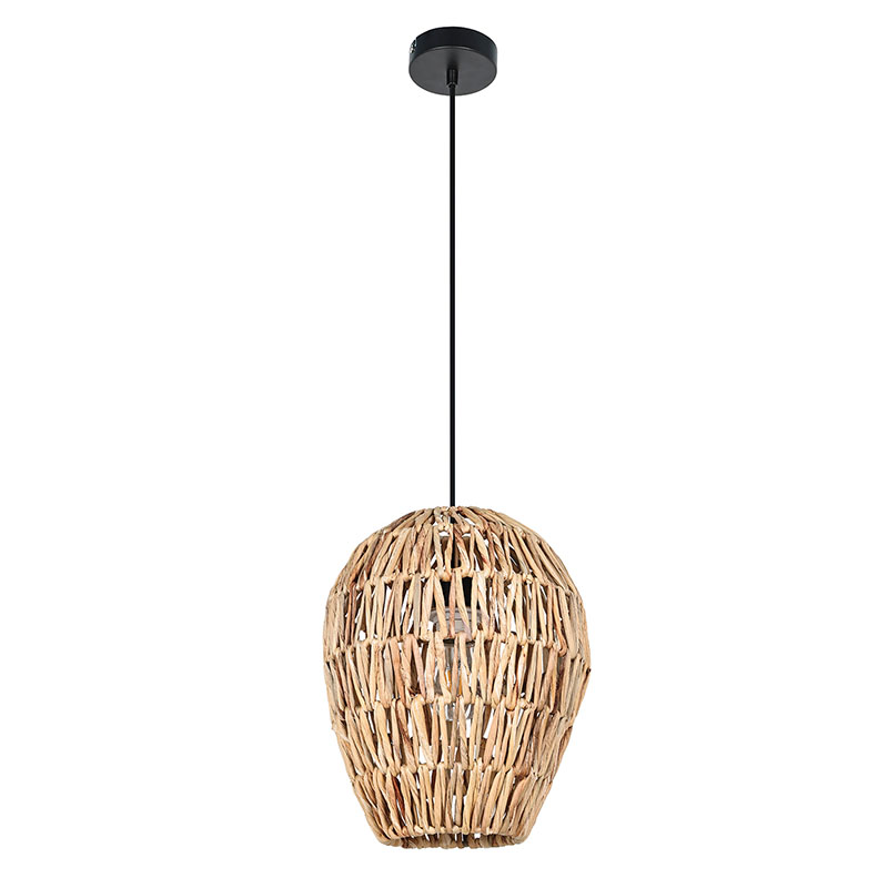 Natural Pendant Lamp with Aluminum Rope Shade